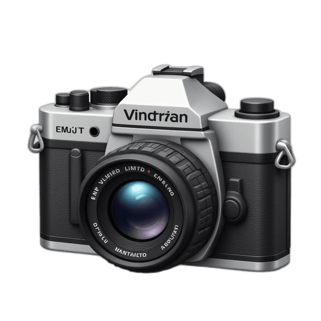 vintage camera with sparkles emoji