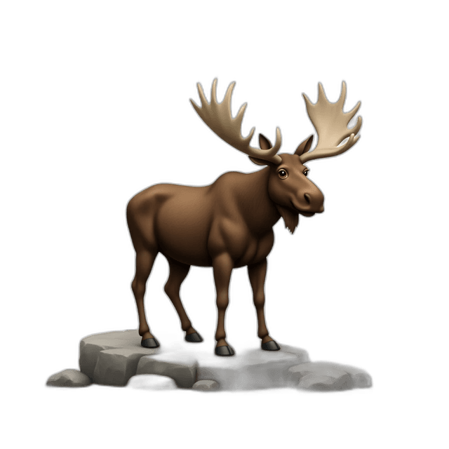 moose standing in river emoji