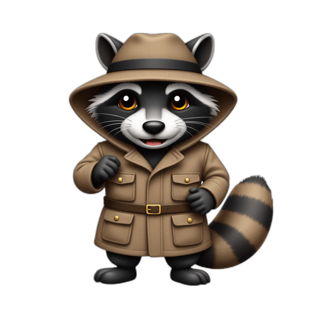 A detective raccoon emoji