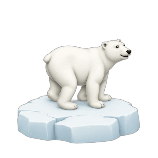 polar bear on ice floe emoji