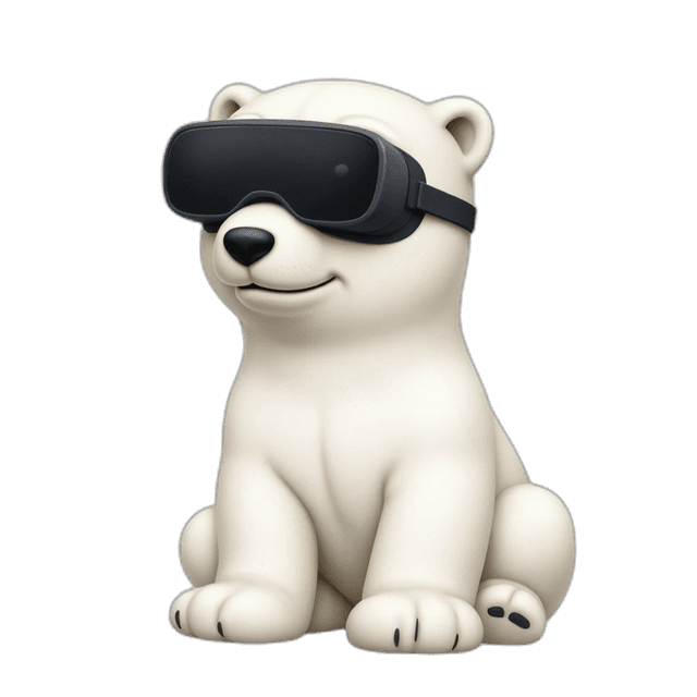a polar bear wearing VR goggles emoji